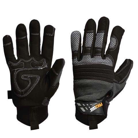PRO PRO-FIT GLOVE LEATHER GRIP FULL FINGER REINFORCED PALM 2XL